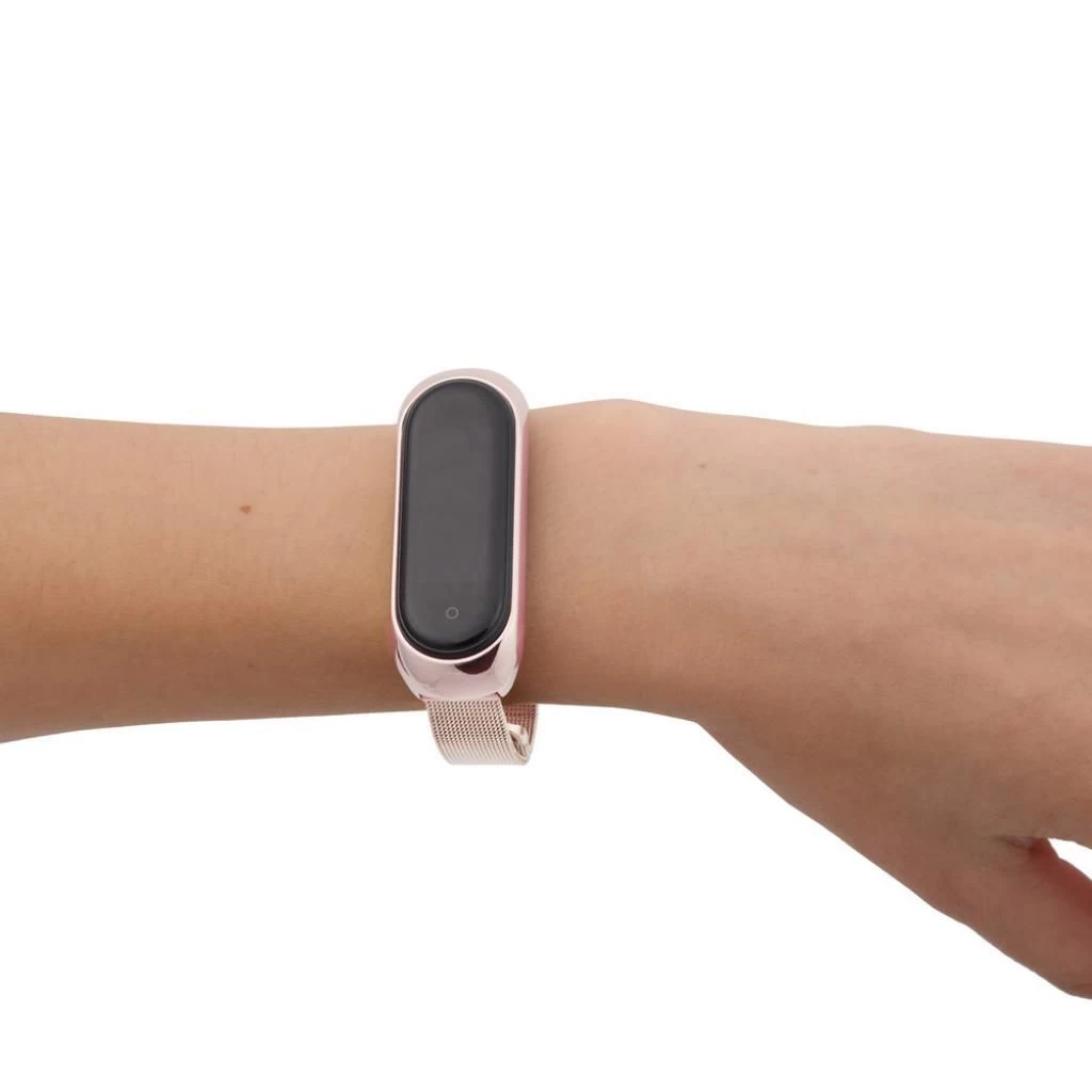 Ремінець для фітнес браслета BeCover Metal для Xiaomi Mi Smart Band 5 Rose Gold (705149) (UA)