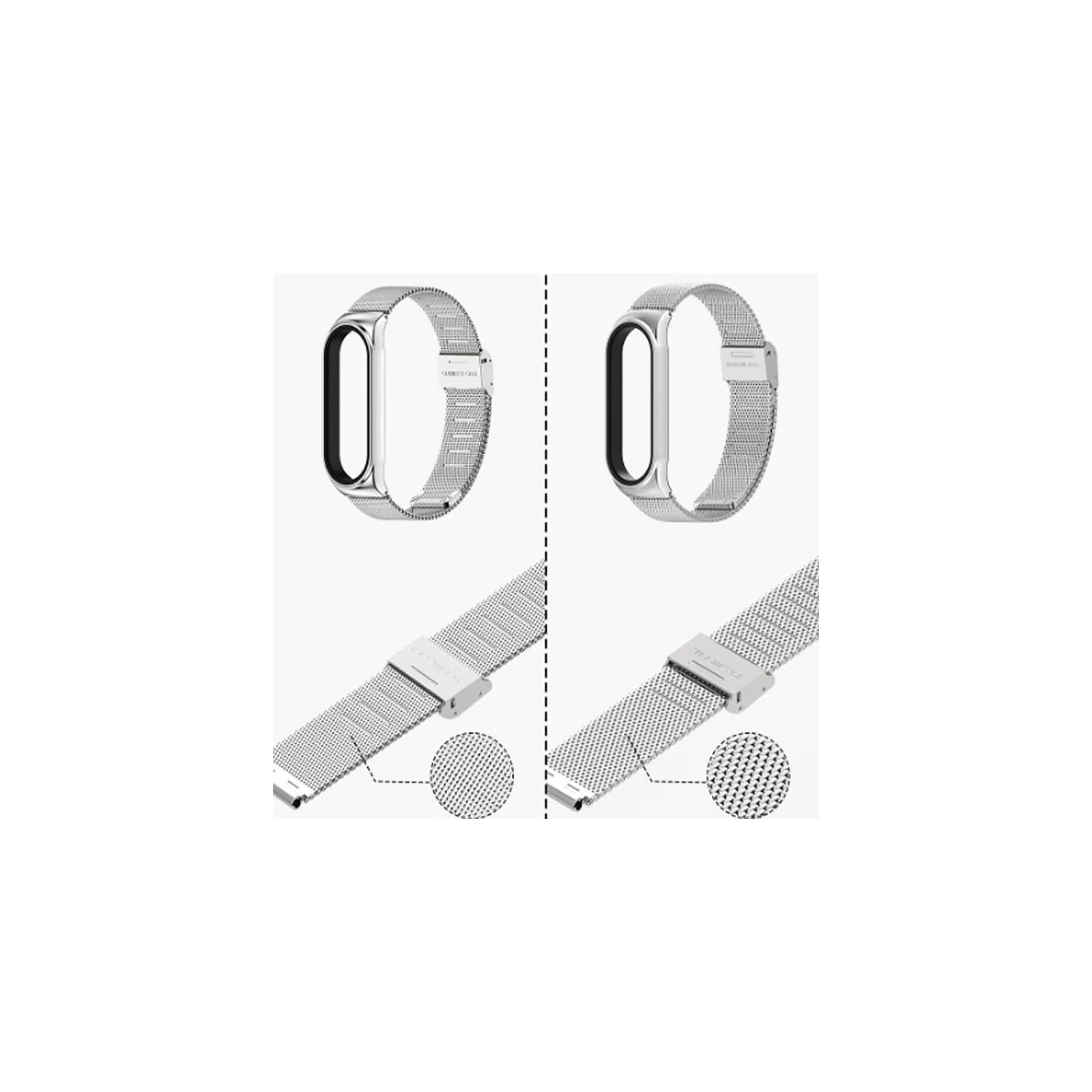 Ремешок для фитнес браслета BeCover Metal для Xiaomi Mi Smart Band 7 Silver (707494) (UA) Совместимость: Xiaomi Mi Band 7; Цвет: