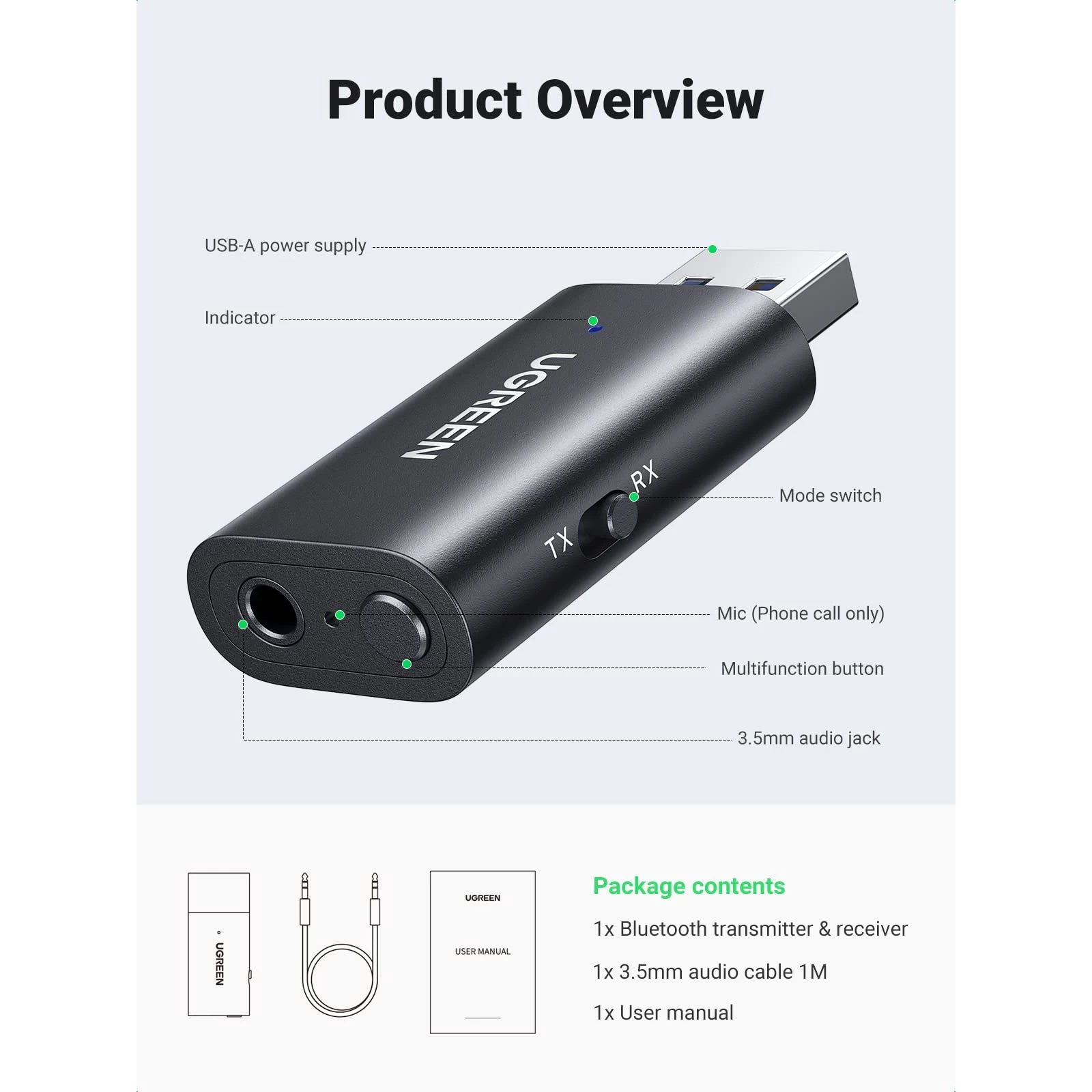 Ugreen CM523 (60300) (UA) Кількість каналів 2.0