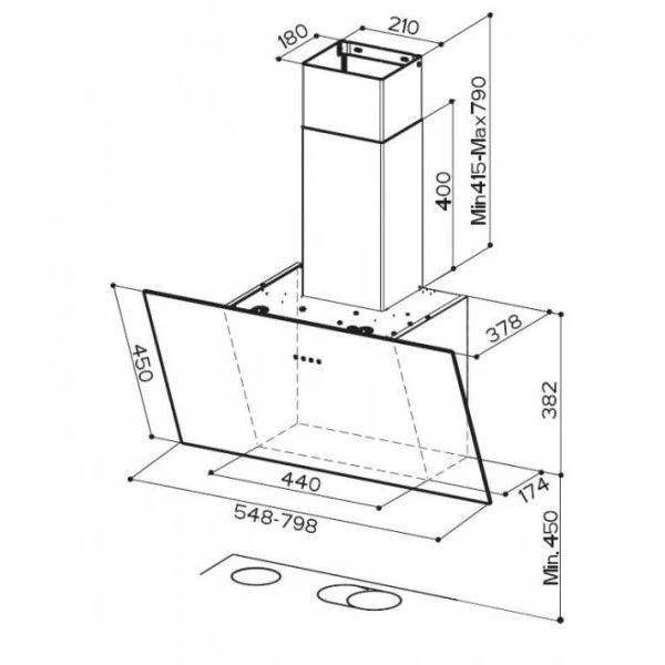 Faber TWEET EV8 LED BK A55 (330.0529.664) (UA) Бренд: Faber; Тип монтажу: настінна;