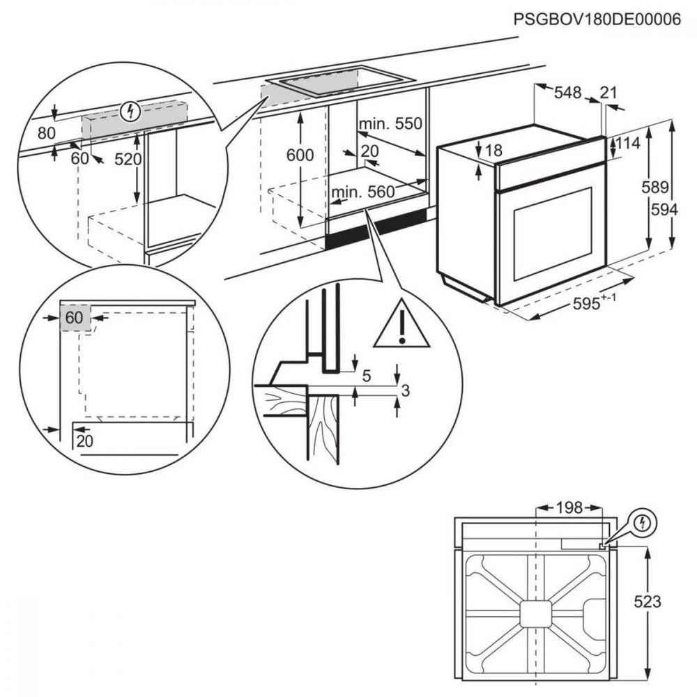Electrolux EOF3H50BK Спосіб установки вбудована