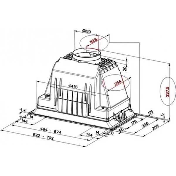 Faber INKA ICH SS A52 (I.SMART HCS) (305.0599.323) (UA) Тип монтажу вбудована (в шафу)