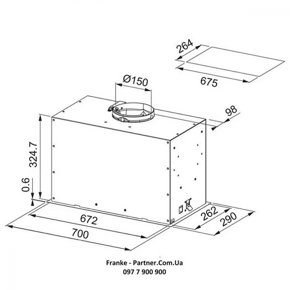 Franke Box Flush EVO FBFE BK MATT A70 (305.0665.365) (UA) Управление электронное кнопочное Soft Touch
