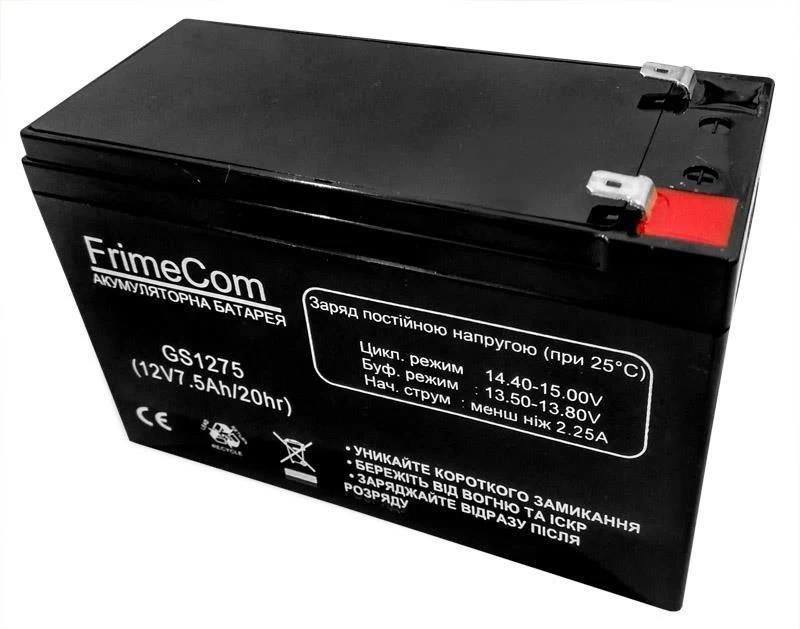 FrimeCom 12V 7.5AH (GS1275) AGM Номинальное напряжение: 12 В;