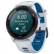 Garmin Forerunner 265 Black Bezel with Whitestone Case and Whitestone/Tidal Blue Silicone Band (010-02810-51)
