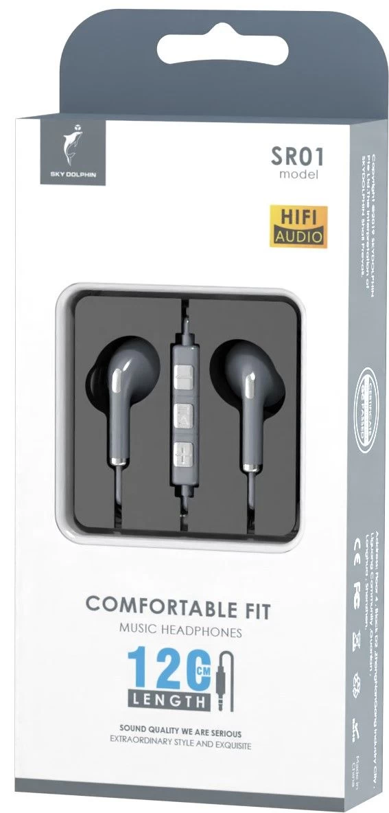 Гарнітура SkyDolphin SR01 with mic Silver (HF-000476) Тип підключення: дротове;