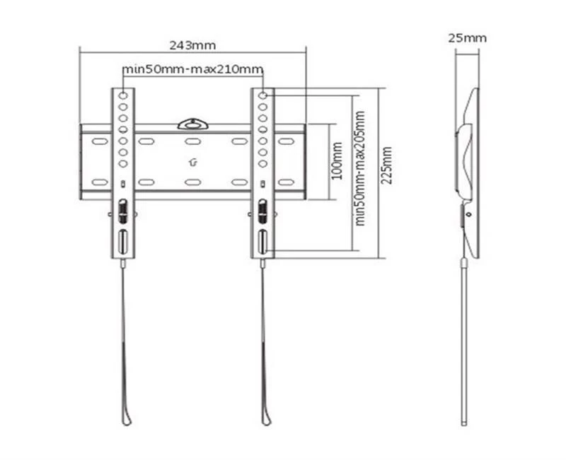Gembird WM-42F-01 (VESA200х200) (UA) Вид кронштейна: фиксированный;