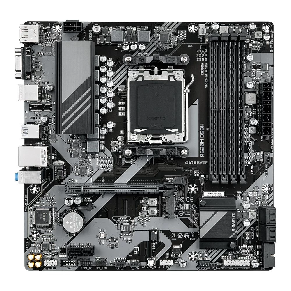 Gigabyte A620M DS3H Socket AM5 (UA) Сокет: AM5; Чипсет: AMD A620; Тип