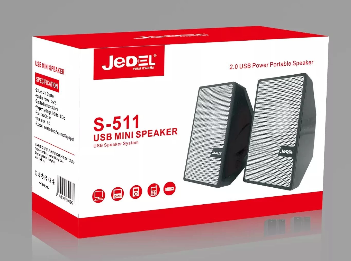 Jedel S-511 Black Формат акустики: 2.0; Тип: