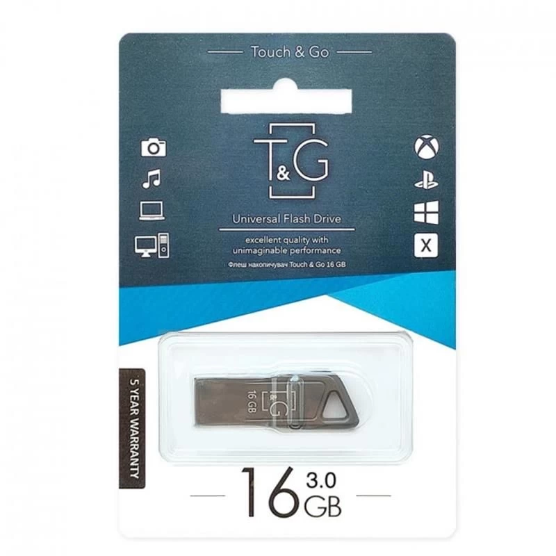 USB 16GB T&G 114 Metal Series (TG114-16G3) Інтерфейс: USB 3.0; Об'єм пам'яті: 16