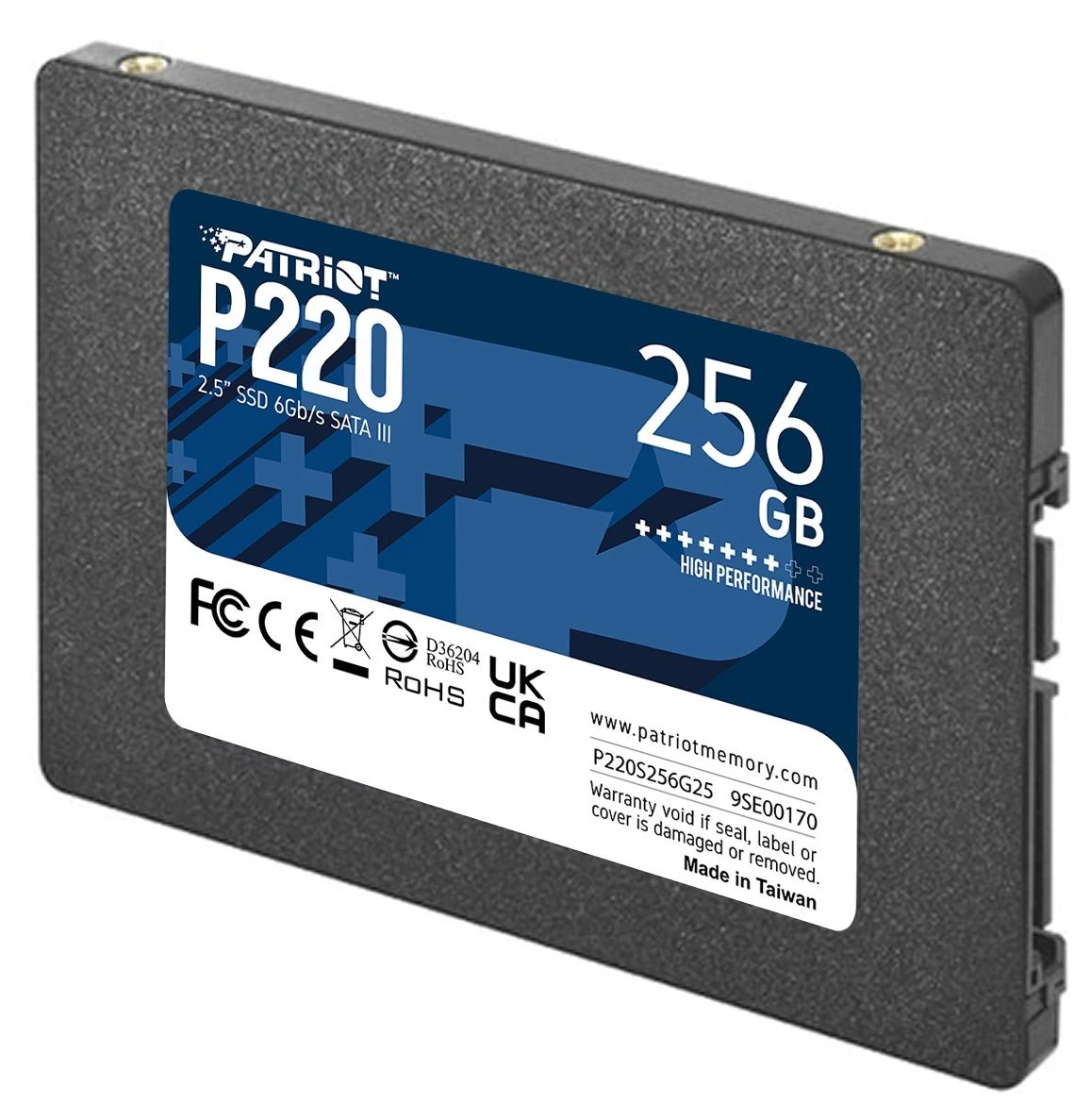 256GB Patriot P220 2.5 SATAIII TLC (P220S256G25) Об'єм жорсткого диска: 256 ГБ;