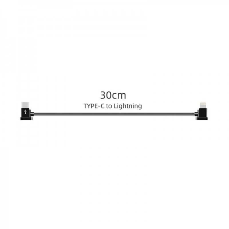 Кабель Goojodoq Type-C-Lightning для пульта квадрокоптера DJI Mavic Mini 2 3 Air 2 2S 0.3m Black (100500392440660-30TL) Кабель виробника Goojodoq