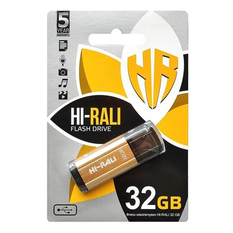 USB 32GB Hi-Rali Stark Series Gold (HI-32GBSTGD) Интерфейс: USB 2.0; Объем памяти: 32