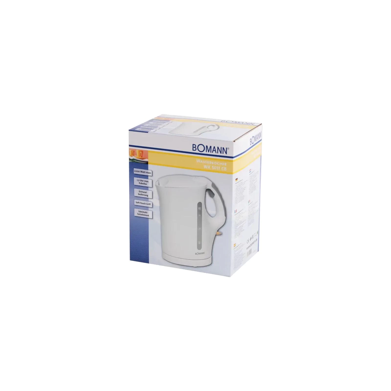 Bomann WK 5011 CB white (WK5011CB white) (UA) Тип: звичайний; Об'єм: 1.7 л;