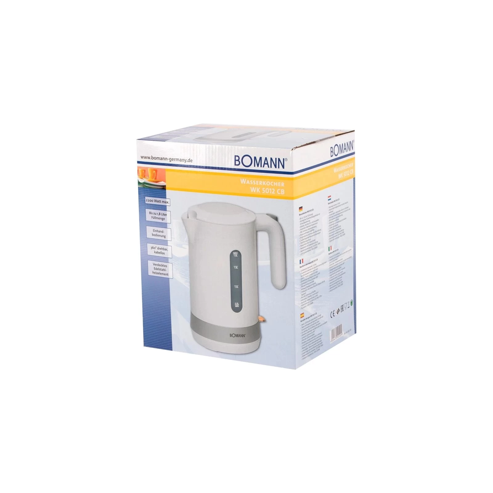 Bomann WK 5012 CB (WK5012CB) (UA) Тип: обычный; Объем: 1.7 л;