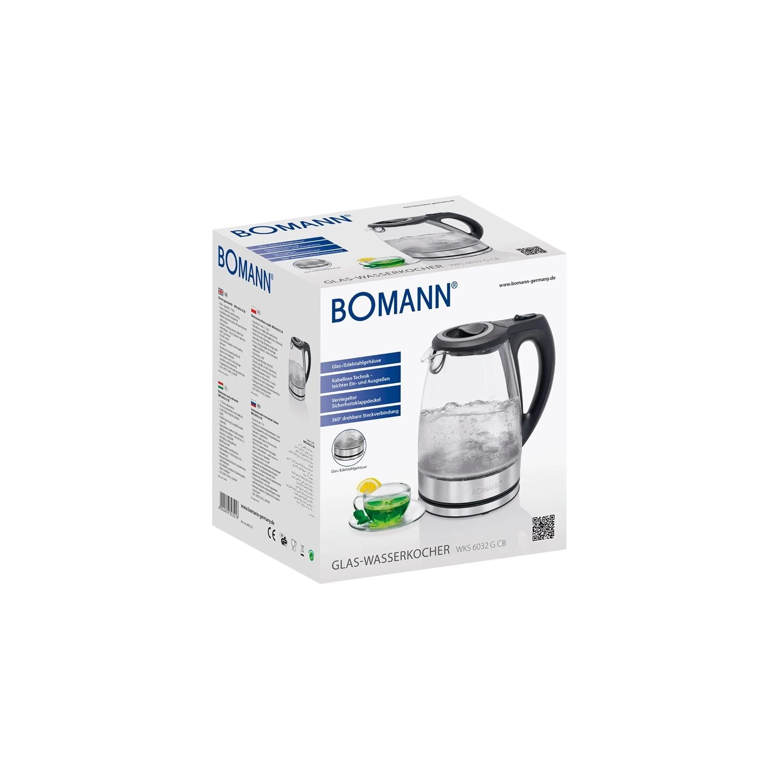 Bomann WKS 6032 G CB (WKS6032GCB) (UA) Тип: обычный; Объем: 1.7 л;