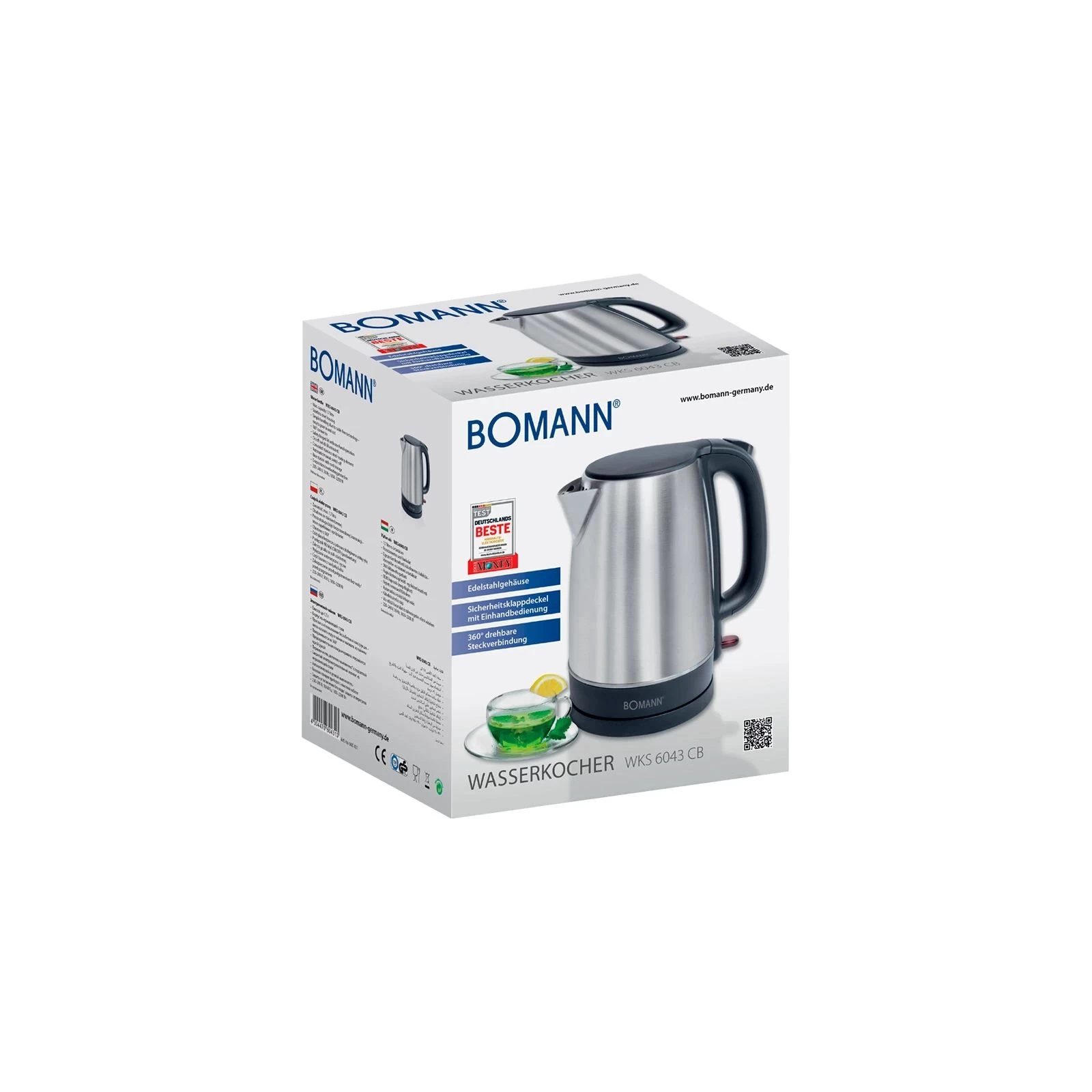 Bomann WKS 6043 CB (WKS6043CB) (UA) Тип: обычный; Объем: 1.5 л;