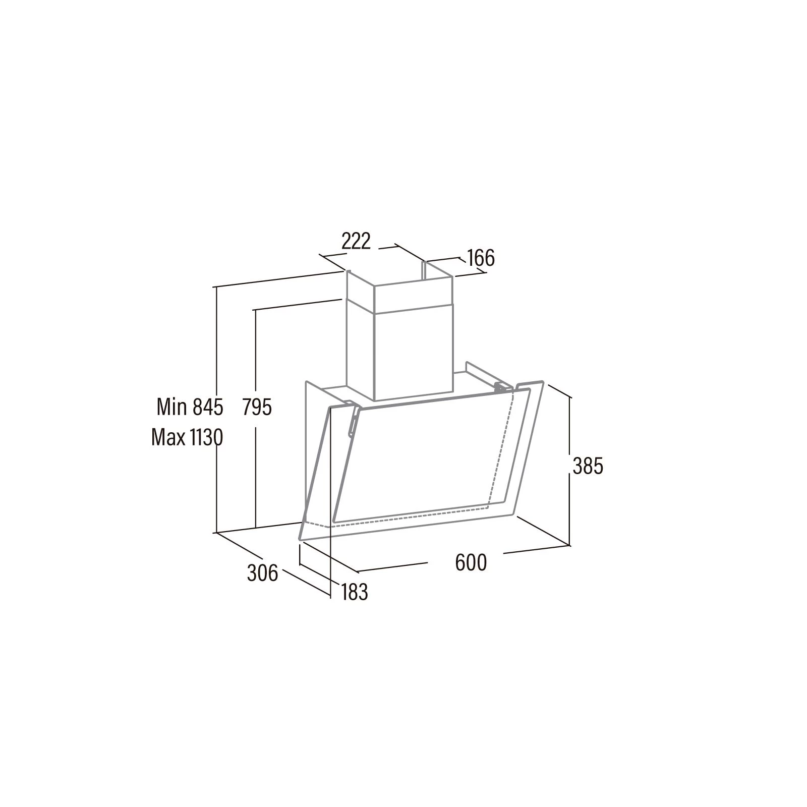 Cata VALTO 600 XGWH (02027107) (UA) Тип: наклонная; Тип монтажа: