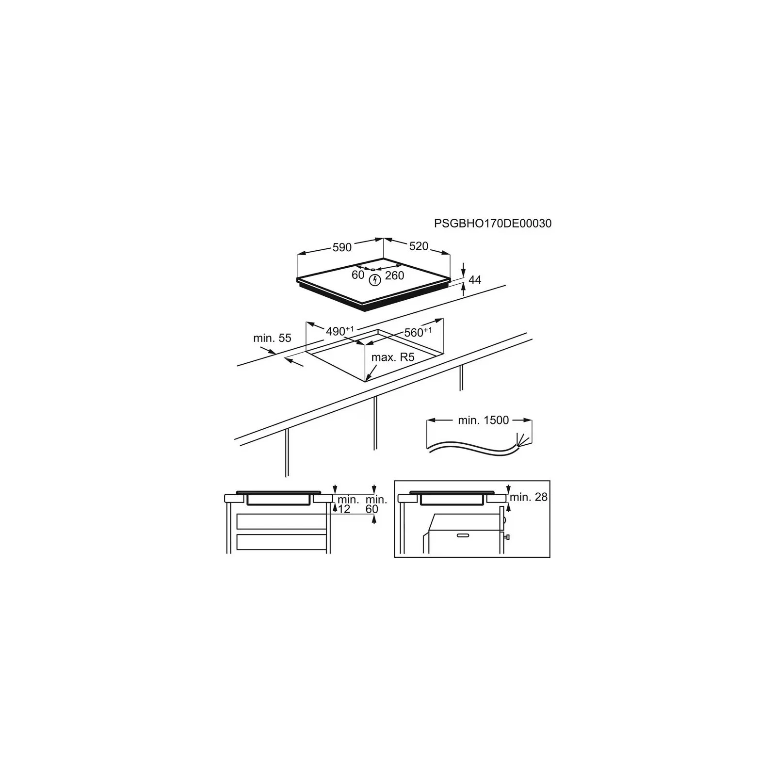 Electrolux CIR60430CB Тип поверхности: электрическая;