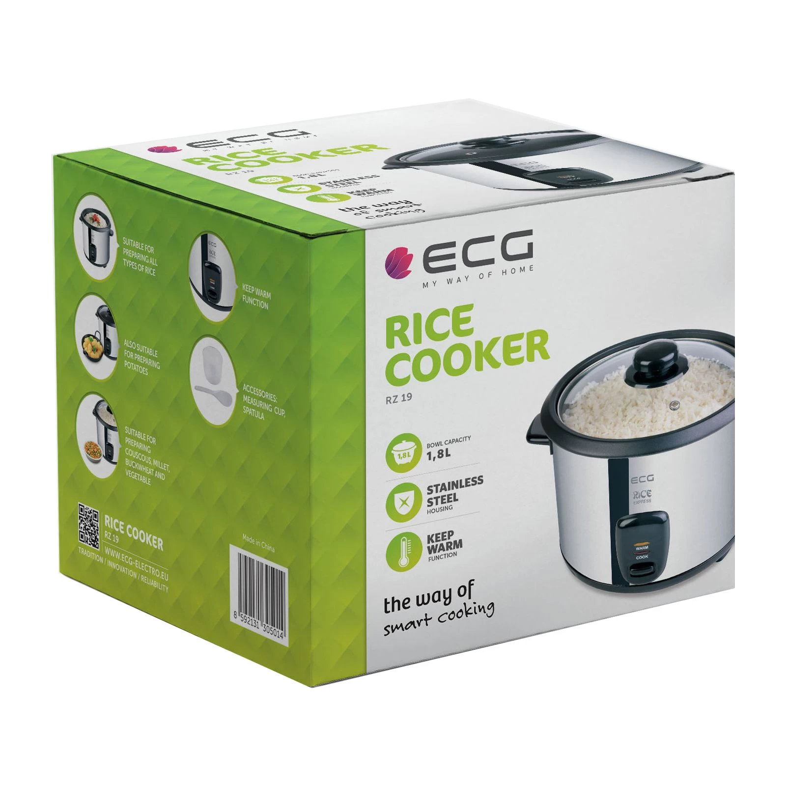 Мультиварка ECG RZ 19 (RZ19) (UA) Тип: рисоварка; Тип нагріву: