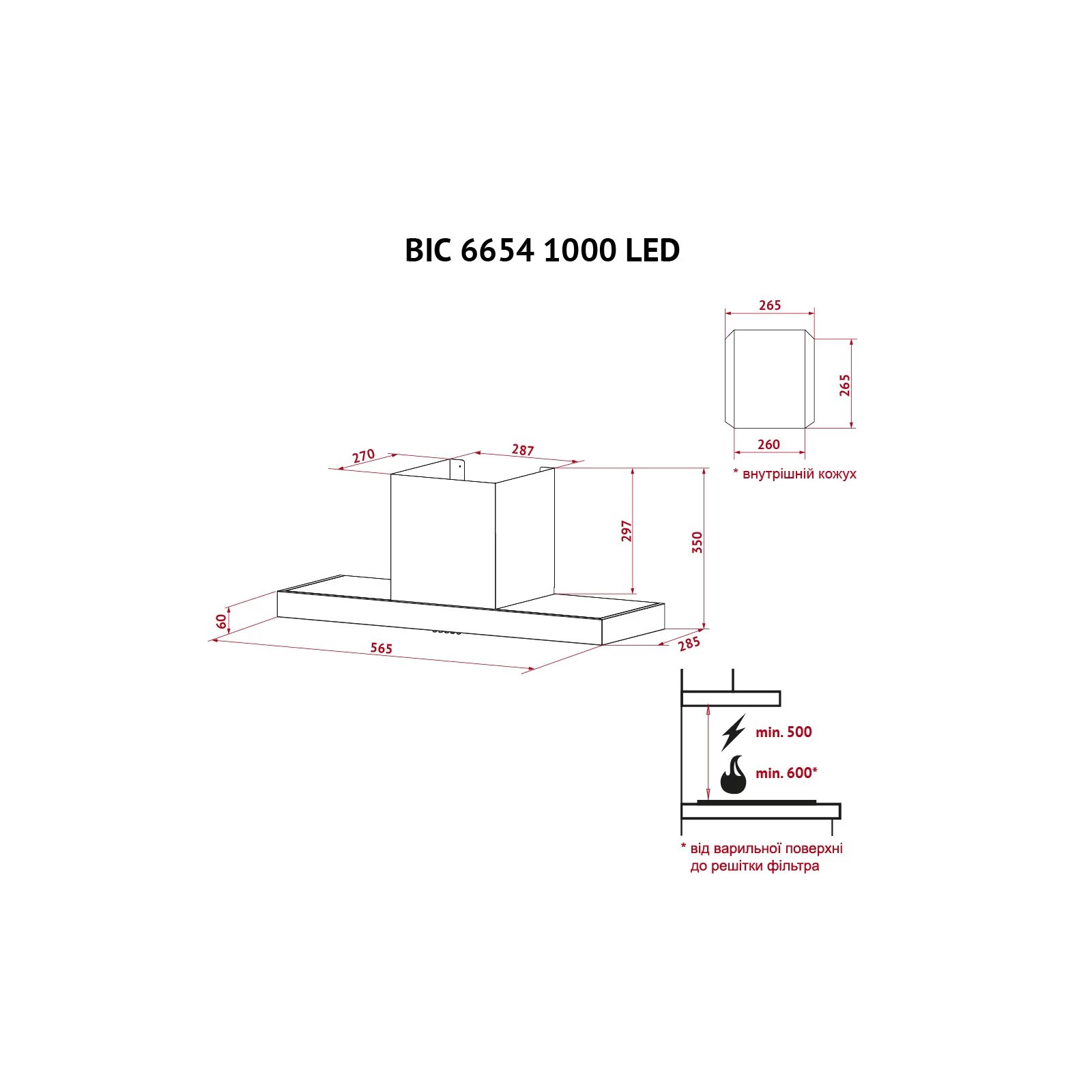Perfelli BIC 6654 I 1000 LED (UA) Тип: встраиваемая; Тип монтажа: в