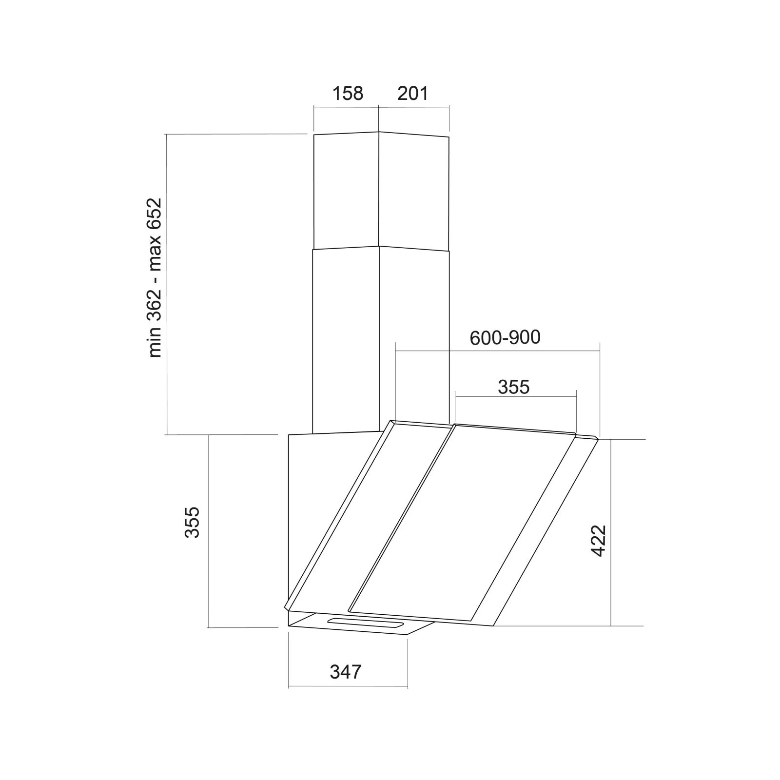 Pyramida MSH 60 S (650) BL (UA) Тип: наклонная; Тип монтажа: