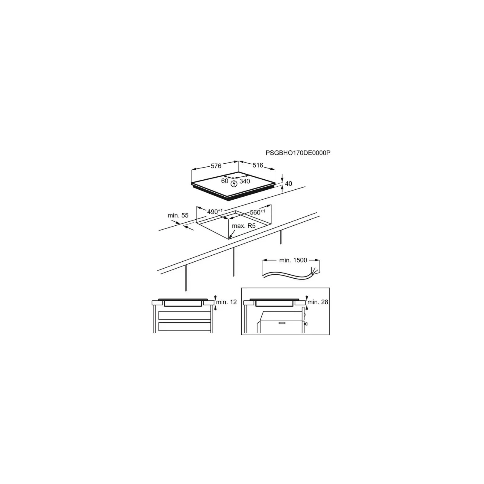 AEG HK624000XB (UA) Тип нагрівальних елементів (конфорки) склокераміка (Hi-Light)