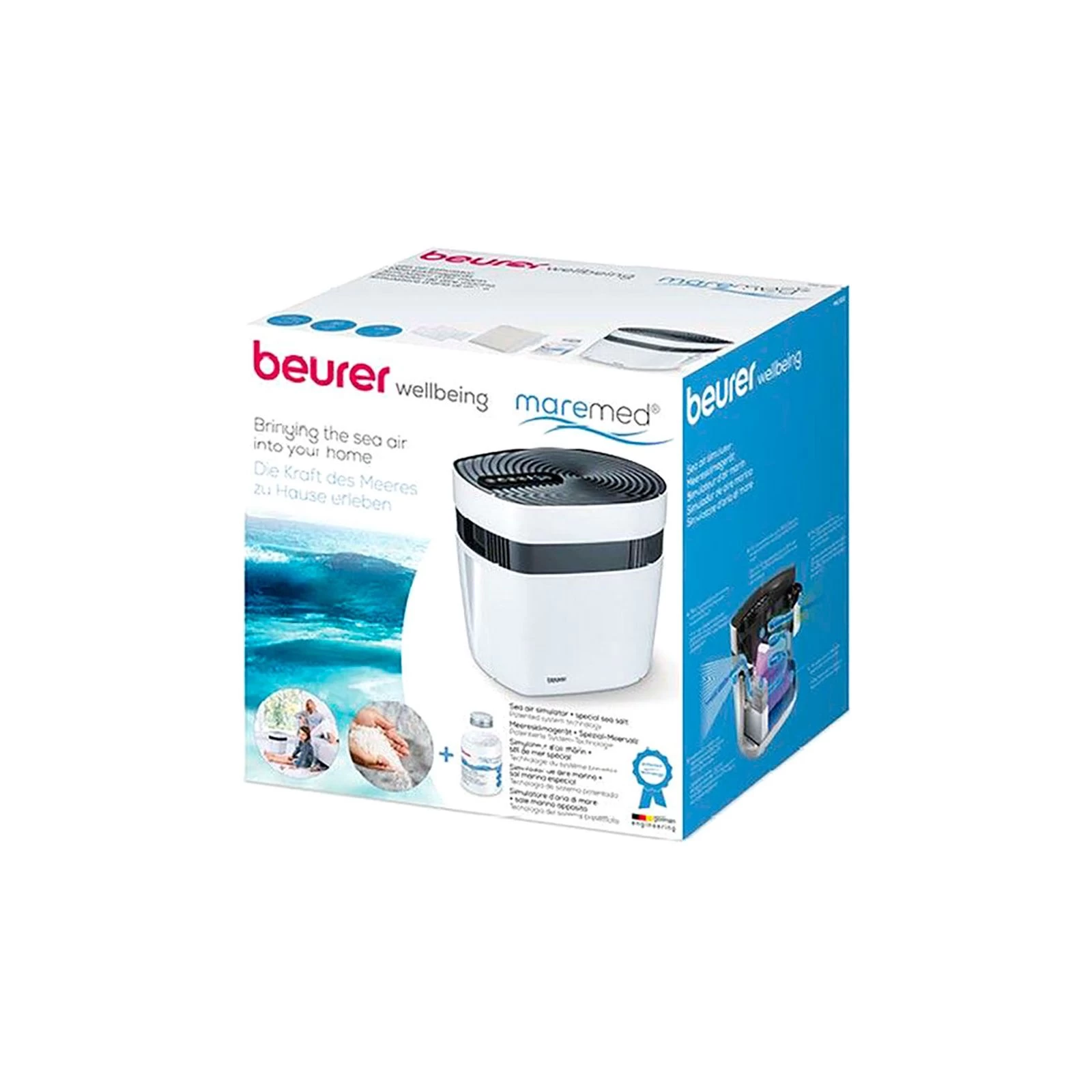 Beurer MK 500 (UA) Споживана потужність 24 Вт приміщення, сенсорне управління, індикатор заміни фільтра, індикатор рівня води, автоматичне відключення