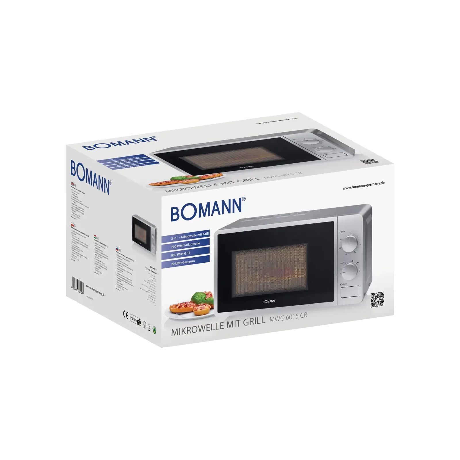 Bomann MWG 6015 CB silver (MWG6015CB silver) (UA) Тип: с грилем; Способ установки: