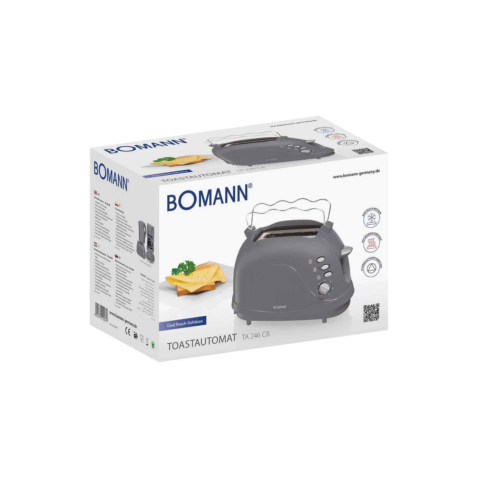Bomann TA 246 CB grey (UA) Тип керування: механічне;