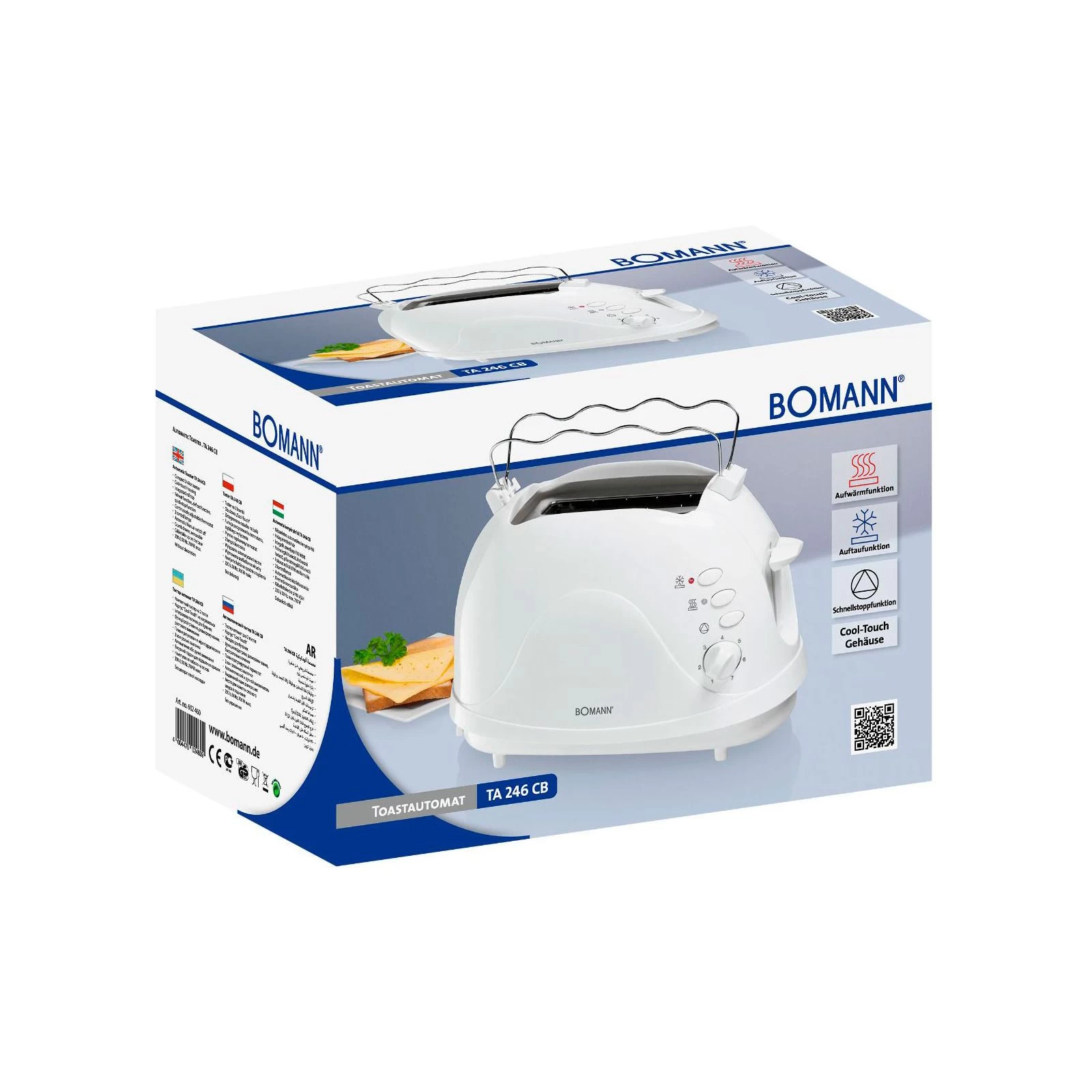 Bomann TA 246 CB white (UA) Потужність 700 Вт