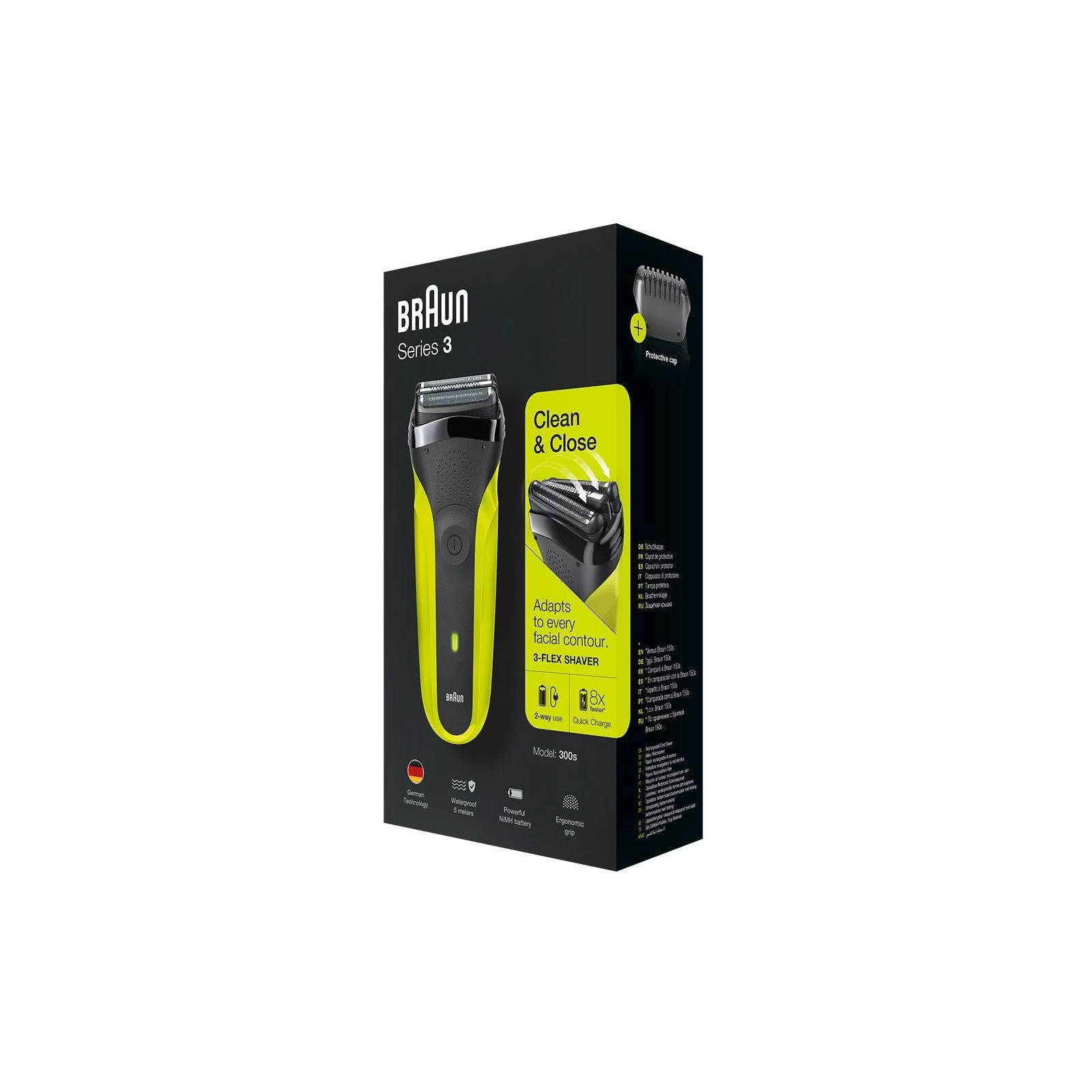 Braun Series 3 300s 5408 black/green Бритвенная система: сеточная