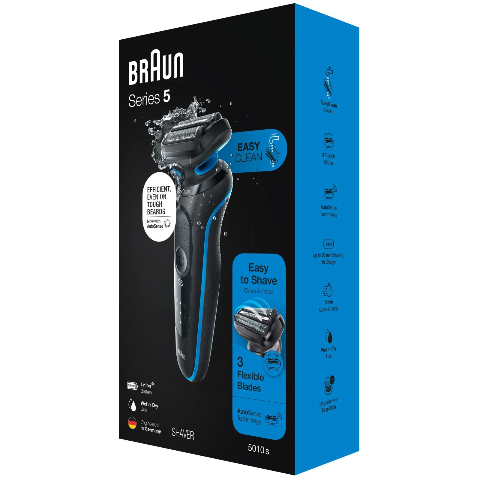 Braun Series 5 51-B1000s BLACK/BLUE Бритовна система: сіткова