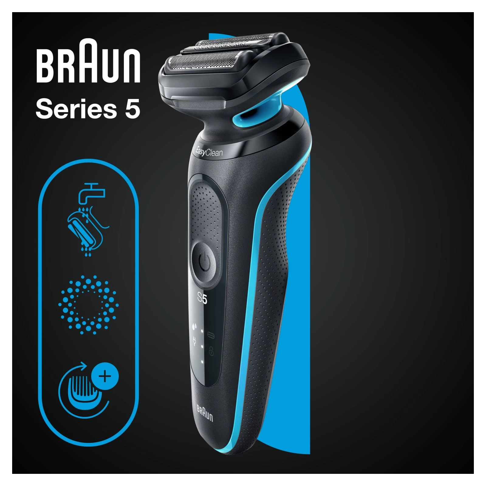 Braun Series 5 51-M1000s BLACK/MINT Час роботи від акумулятора 50 хвилин