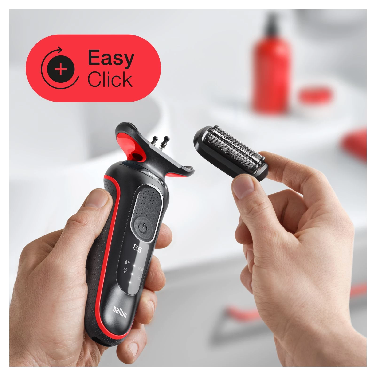 Braun Series 5 51-R1000s BLACK / RED Бритвенная система: сеточная