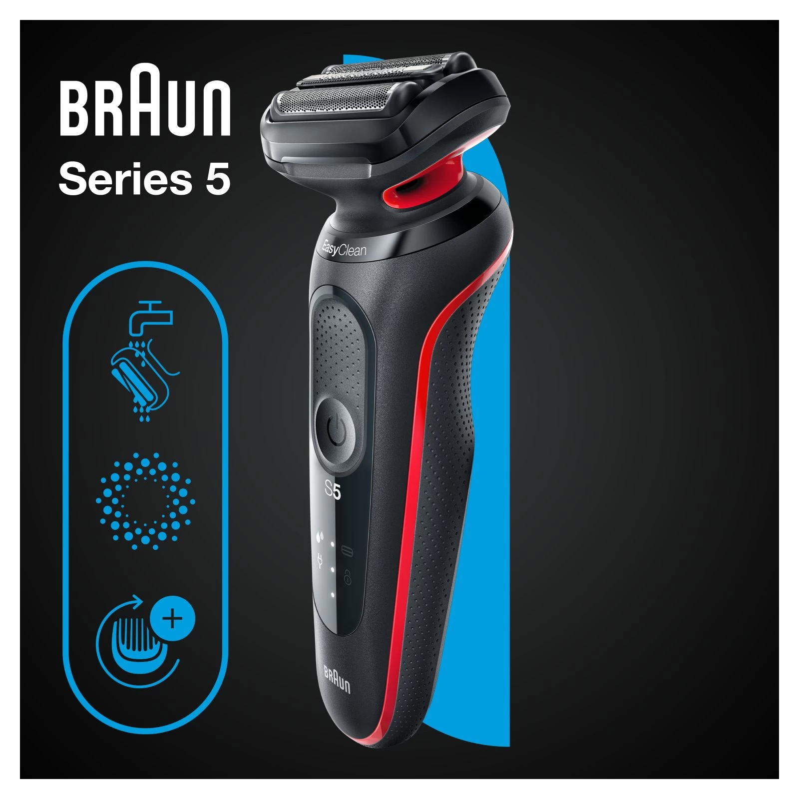 Braun Series 5 51-R1000s BLACK/RED Призначення для чоловіків