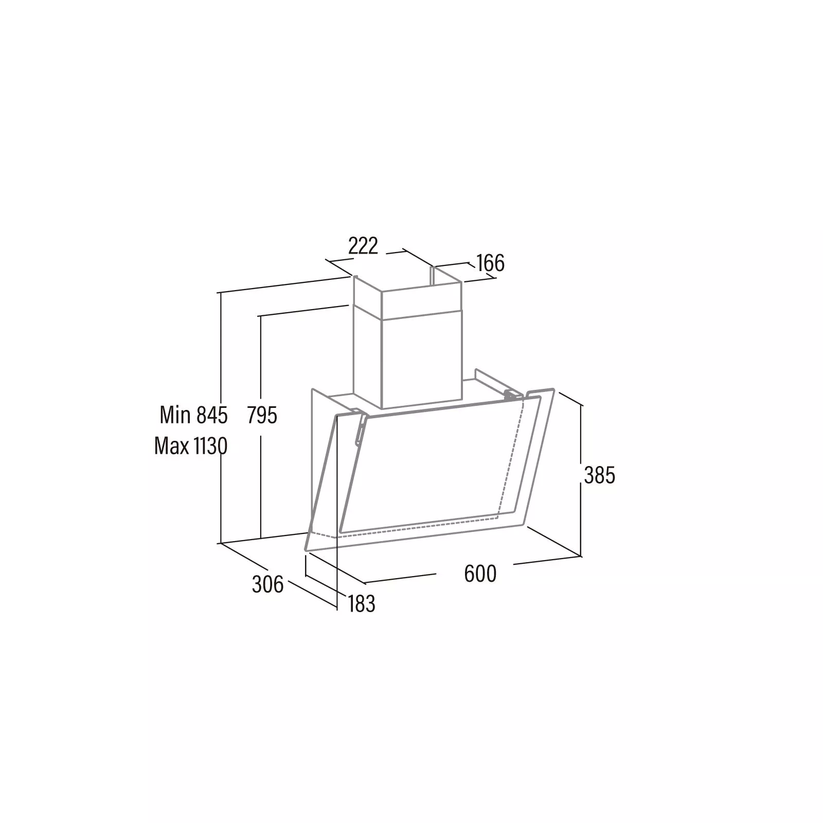 Cata VALTO 600 XGBK (02027505) (UA) Тип: наклонная; Тип монтажа: