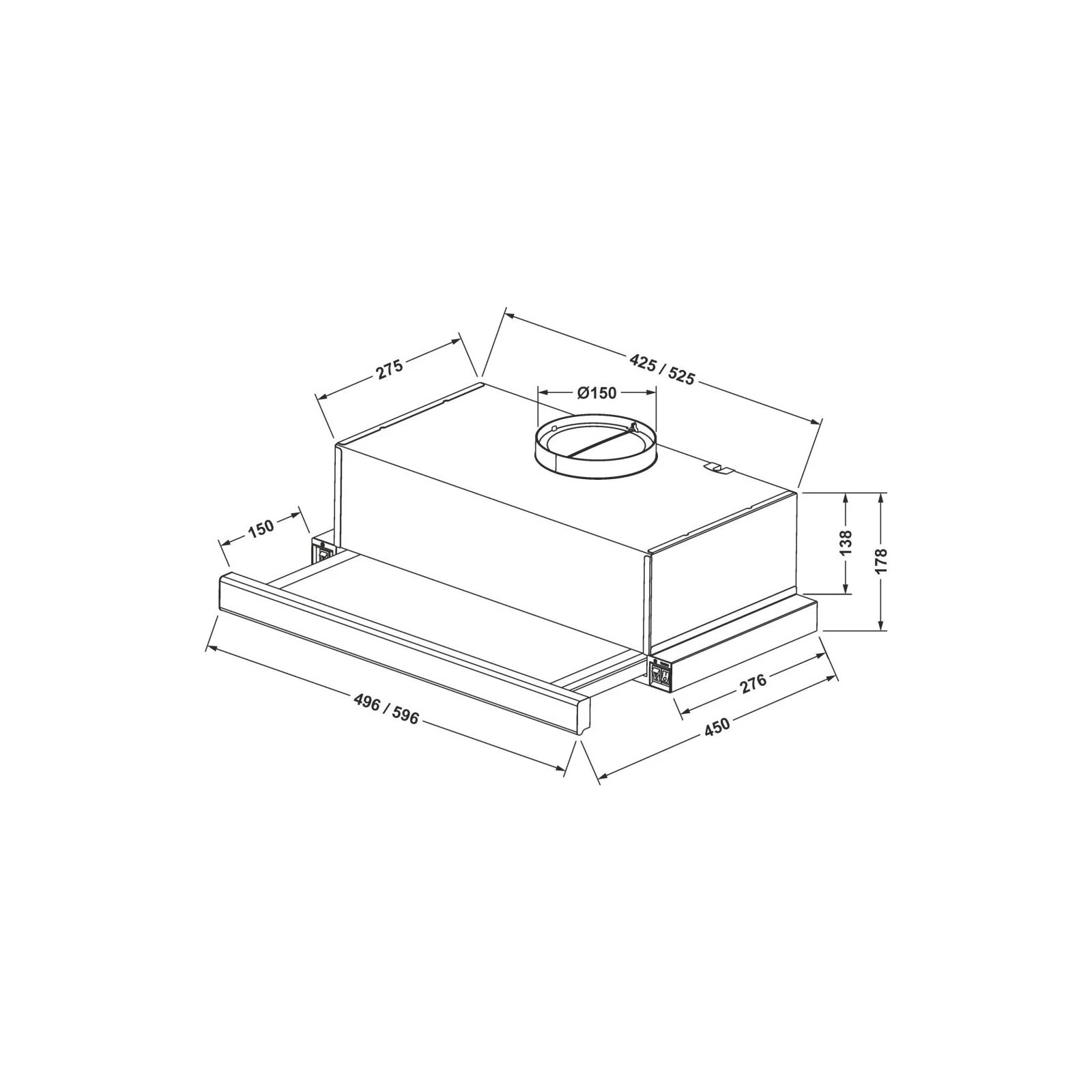 Eleyus BREEZE G 700 60 BL (UA) Тип: телескопічна; Тип монтажу: у