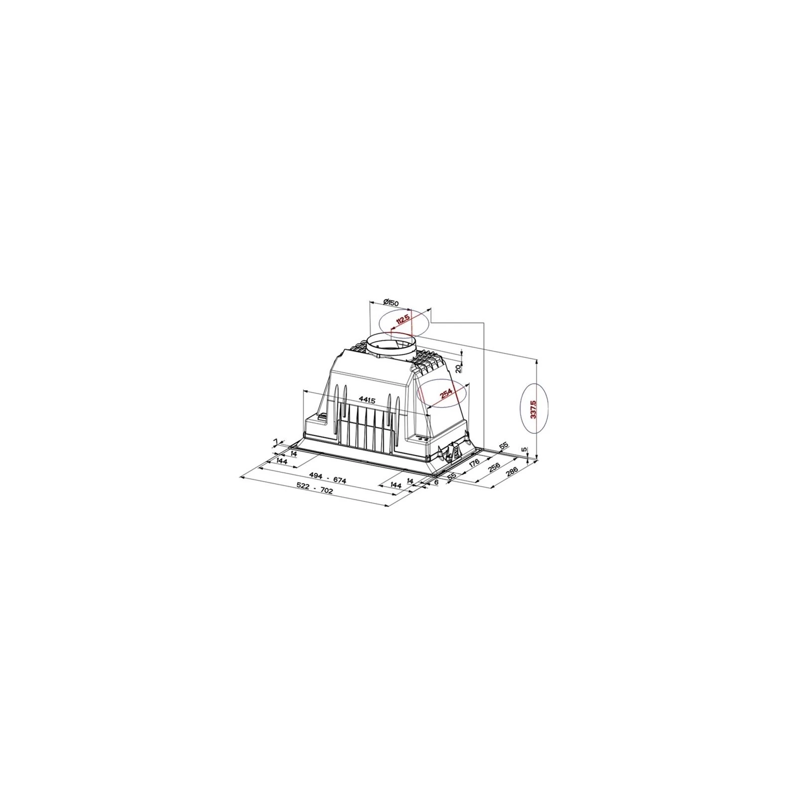 Faber INKA SMART C LG A52 (UA) Тип монтажа в шкаф