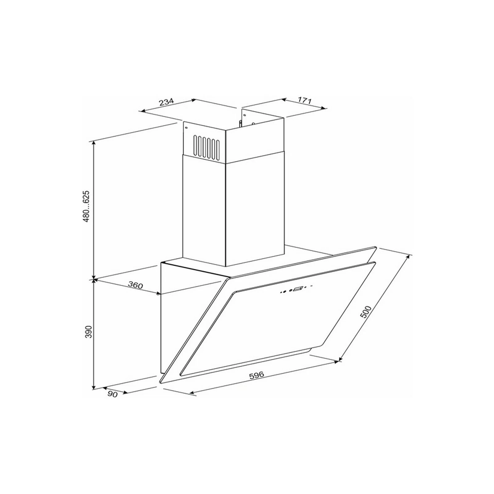 GRANADO Vivares 1614-1200 white glass (GCH336455) (UA) Тип: похила; Тип монтажу: