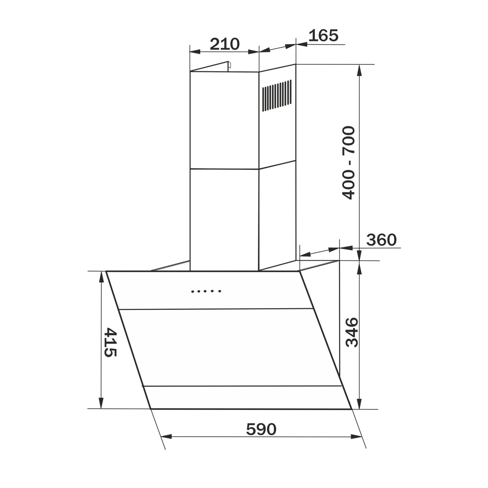 GRANADO Vivares 603-750 black glass (GCH326311) (UA) Тип: вбудована; Тип монтажу: у