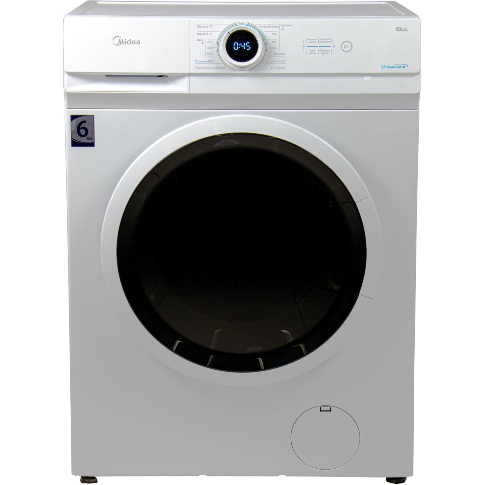 Midea MF100W60/W-UA Тип: автомат, узкие 32-47 см; Способ