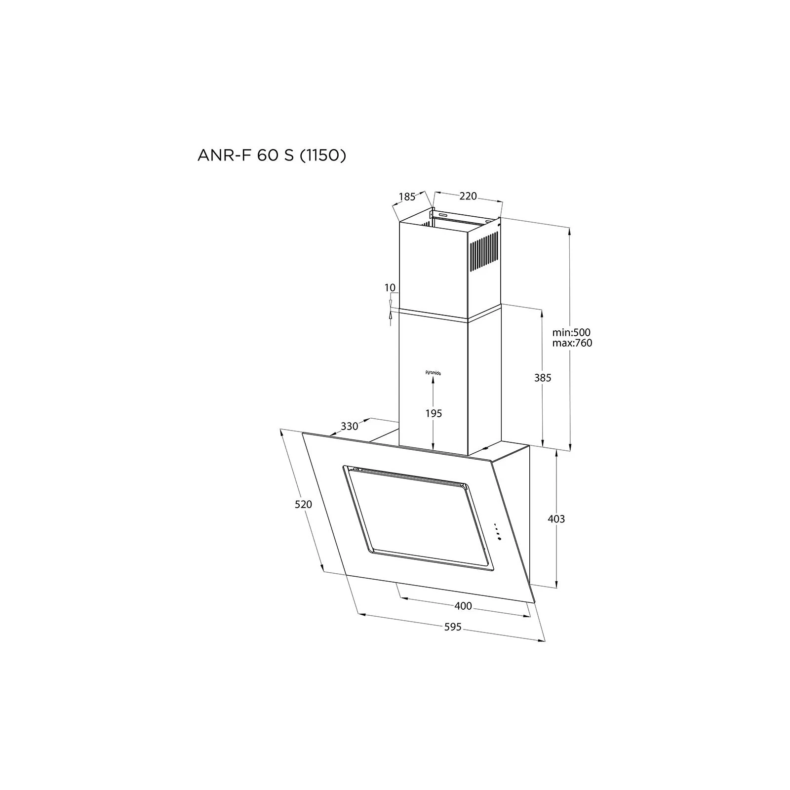 Pyramida ANR-F 60 S (1150) GWH Тип: похила; Тип монтажу: