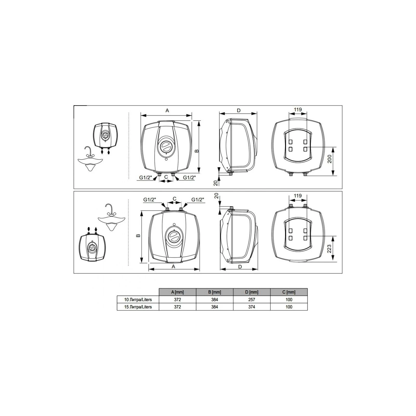 Tesy 305924 (UA) Об'єм: 15 л; Потужність: 1500 Вт; Тип