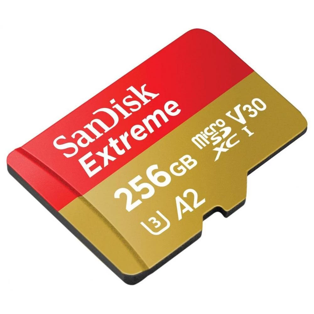 SanDisk 256 GB microSDXC UHS-I U3 V30 A2 Extreme (SDSQXAV-256G-GN6MA) (UA) Бренд: SanDisk; Об'єм пам'яті, ГБ: 256;