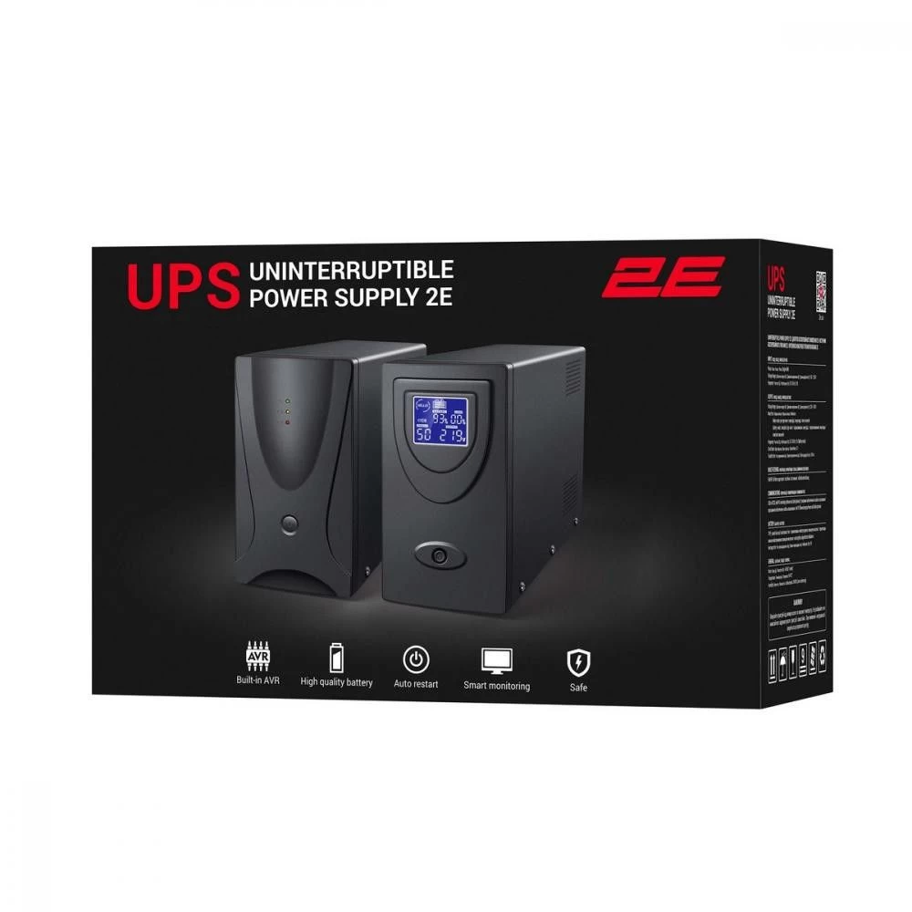 2E ED2000, 2000VA/1200W,LED, 2xSchuko (2E-ED2000) (UA) Бренд: 2E; Тип виконання: