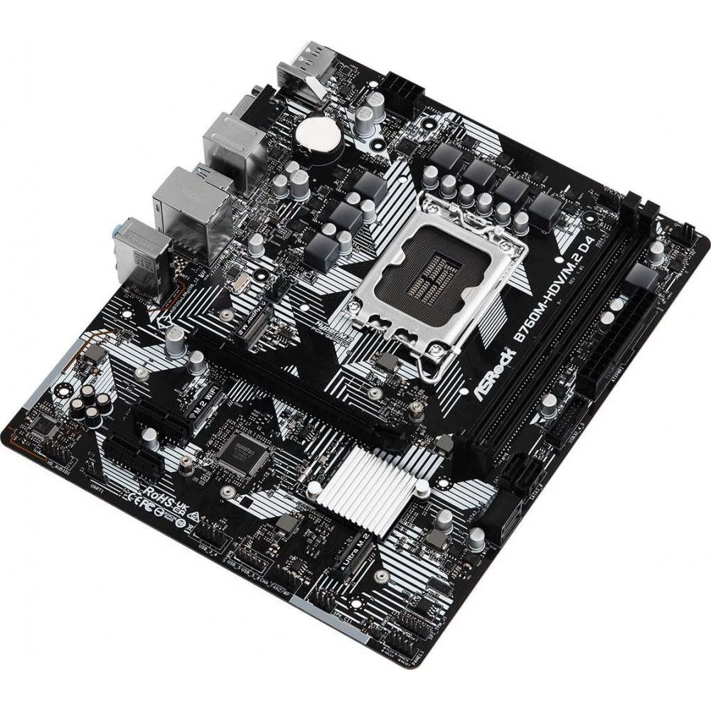 ASRock B760M-HDV/M.2 D4 (B760M-HDV/M.2_D4) (UA) Бренд: ASRock; Тип роз'єму CPU: Socket 1700;