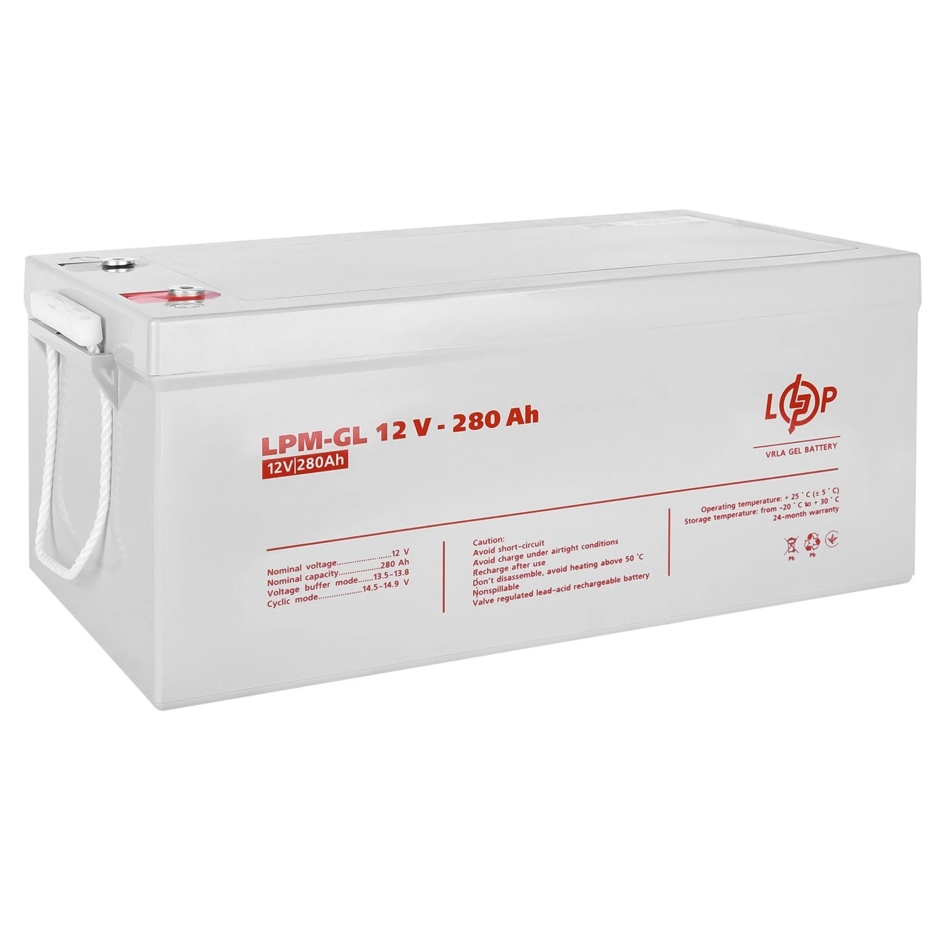LogicPower 12V 280AH (LPM-GL 12 - 280 AH) GEL (LP13185) (UA) Номінальна напруга: 12 В;