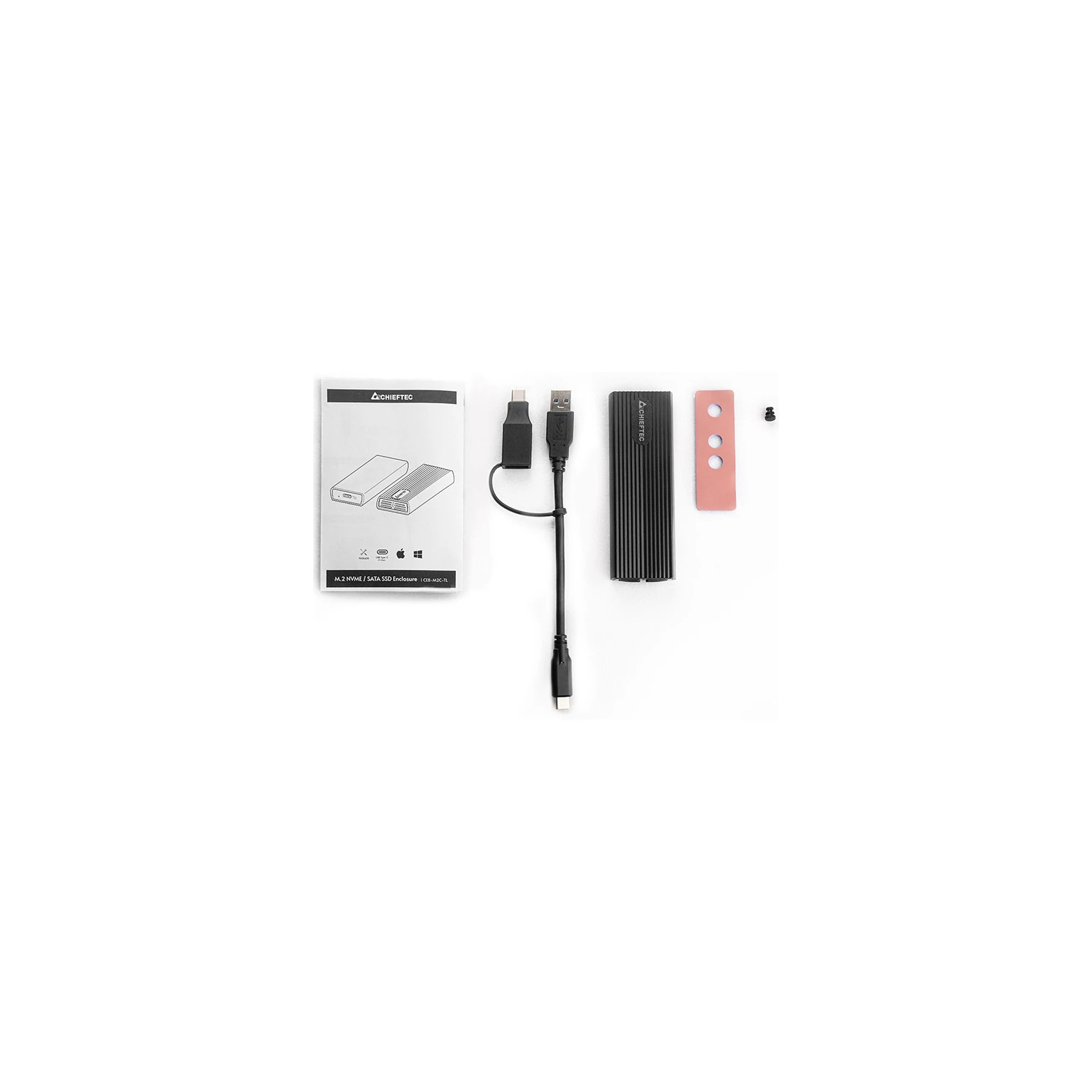 Chieftec USB 3.2 Gen2 Type-C M.2 PCIe NVMe/SATA SSD (CEB-M2C-TL) (UA) Форм-фактор M.2
