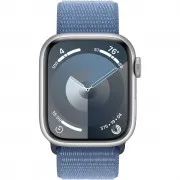 Apple Watch Series 9 GPS 41mm Silver Aluminum Case with Winter Blue Sport Loop (MR923)